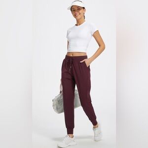 Libin Stylish Soft Burgundy Jogger Pants